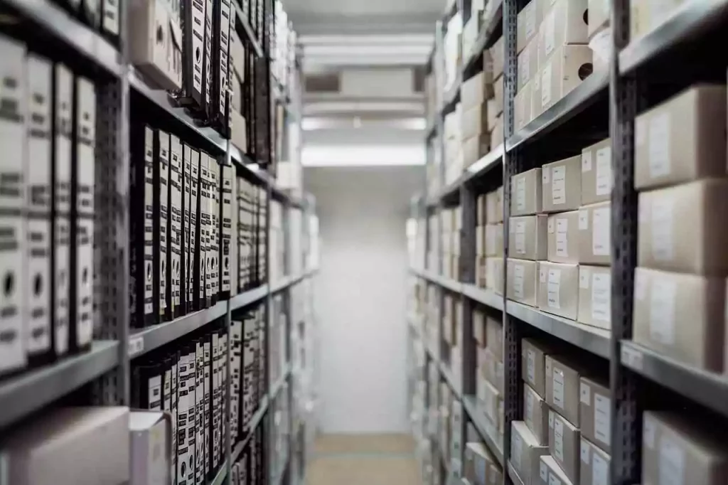 Organized shelf in Ware house