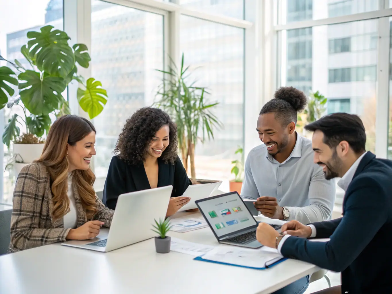 A team of IT professionals is collaborating on a project, showcasing Guardian Consulting's staffing solutions and expertise in connecting clients with top-tier talent.