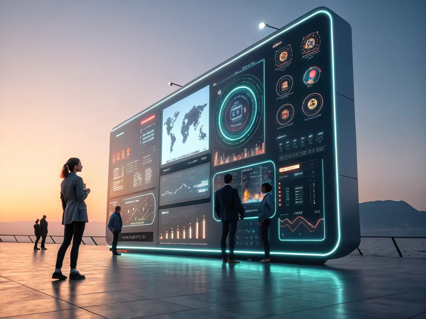 An AI interface displaying complex algorithms and data visualizations, illustrating Guardian Consulting's AI solutions that enable businesses to leverage artificial intelligence for smarter decision-making.